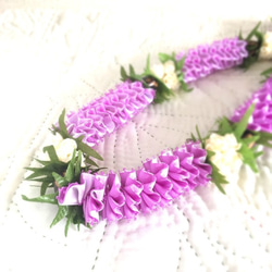 ハワイアン リボンレイ ホットピンク クロッカス 長さ調節可能 バック