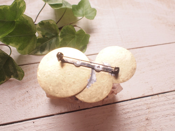 真鍮　お月様のブローチさらさら　軌跡 3枚目の画像