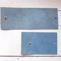 シワの硬め青い本革　情報カードケース　5"×3"サイズ 5枚目の画像