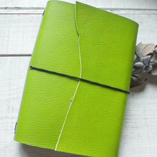 イルビゾンテ システム手帳 手帳カバー 本革 レザー グリーン ゴールド