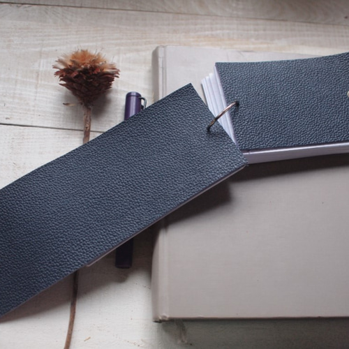 本革 情報カード・カードケース 濃紺 5