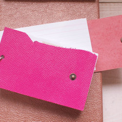 本革ピンク　情報カードケース　　5"×3"サイズ 3枚目の画像