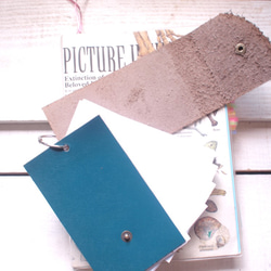 本革　情報カードケース　5"×3"サイズ　ビリジャン 3枚目の画像