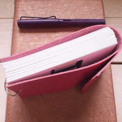 本革ピンク　情報カードケース　　5"×3"サイズ 2枚目の画像