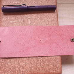 本革ピンク　情報カードケース　　5"×3"サイズ 4枚目の画像