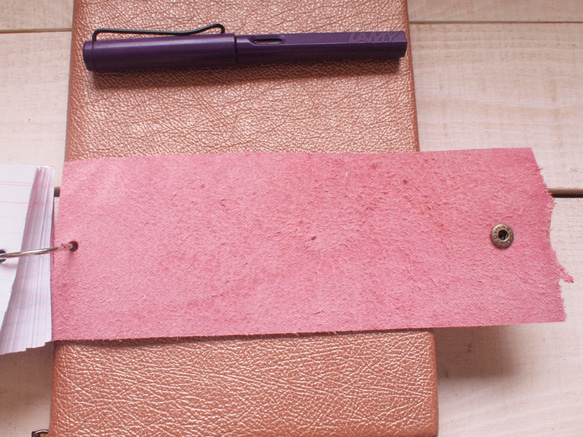 本革ピンク　情報カードケース　　5"×3"サイズ 4枚目の画像