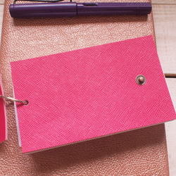 本革ピンク　情報カードケース　　5"×3"サイズ 7枚目の画像