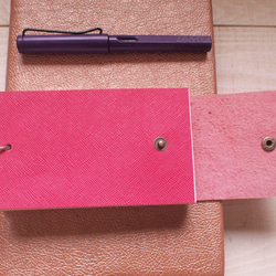 本革ピンク　情報カードケース　　5"×3"サイズ 8枚目の画像