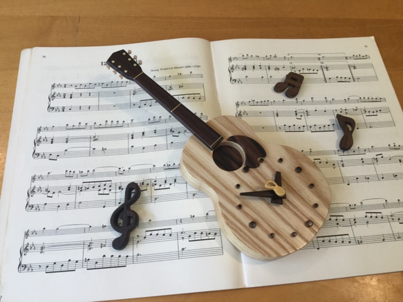 木製時計  ギター　✳︎order made 3枚目の画像
