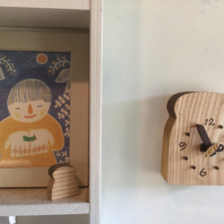 木製時計 「パン時計」掛け時計にも置き時計にも！ 4枚目の画像