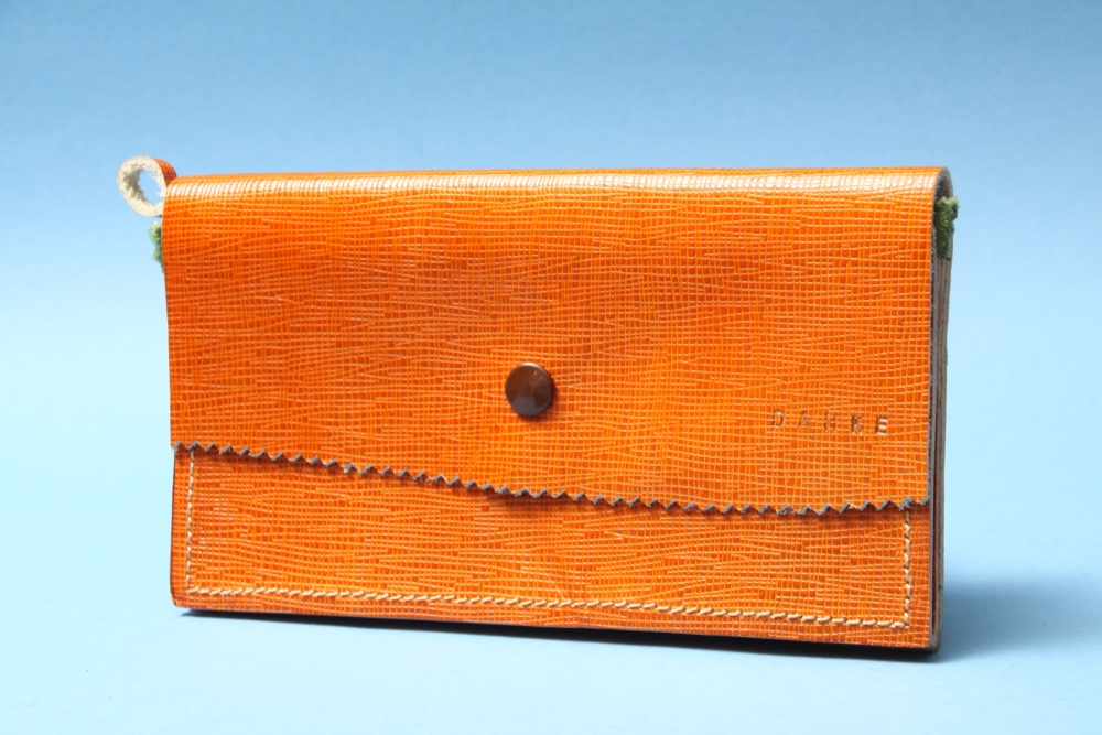 DANKE MEISTER wallet 財布　ユニセックス　レザー　ハンドメイド　ダンケマイスター オレンジ