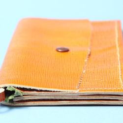DANKE MEISTER wallet 財布　ユニセックス　レザー　ハンドメイド　ダンケマイスター オレンジ 2枚目の画像