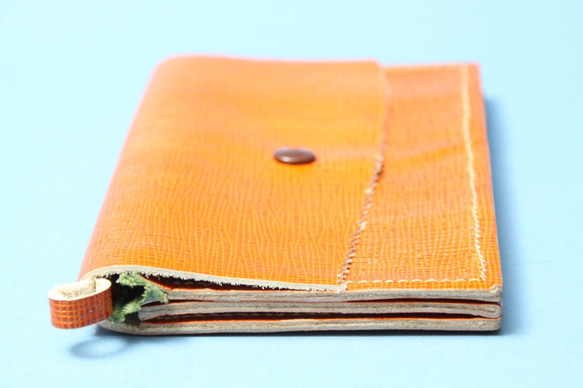 DANKE MEISTER wallet 財布　ユニセックス　レザー　ハンドメイド　ダンケマイスター オレンジ 2枚目の画像