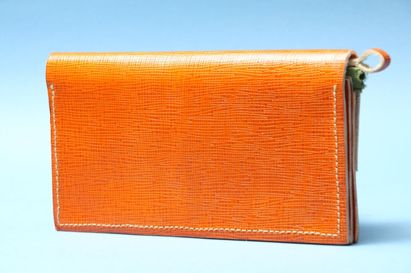 DANKE MEISTER wallet 財布　ユニセックス　レザー　ハンドメイド　ダンケマイスター オレンジ 7枚目の画像