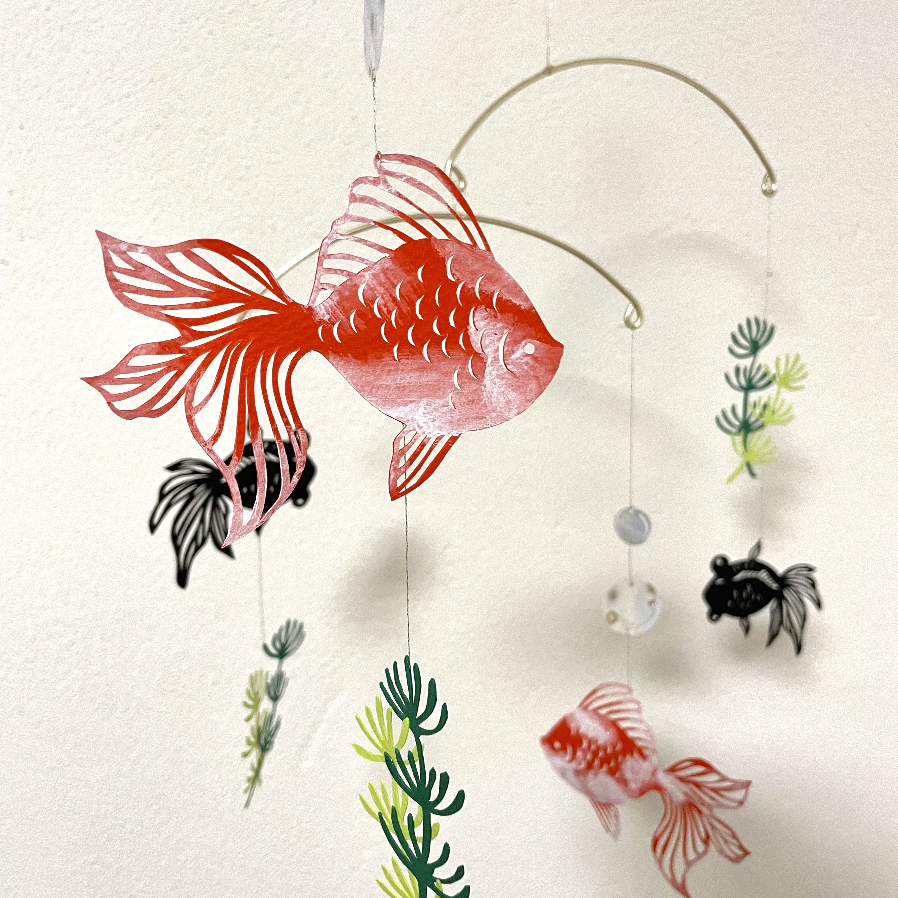 ハンドメイドモビール☺︎ ☁︎金魚の池☁︎ 【SOLD】 【SOLD】 ハンドメイドモビール☺︎ ☁︎金魚の池☁︎