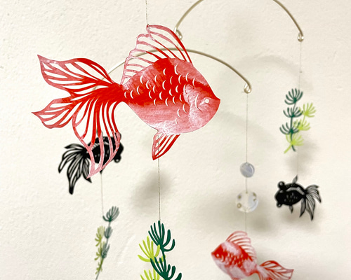 ハンドメイドモビール☺︎ ☁︎金魚の池☁︎ 【SOLD】 0_25023e240f68e48652b2da7bf609