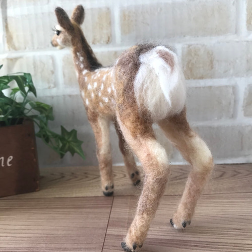 羊毛フェルトの鹿人形 羊毛フェルト ako's_handmade 通販