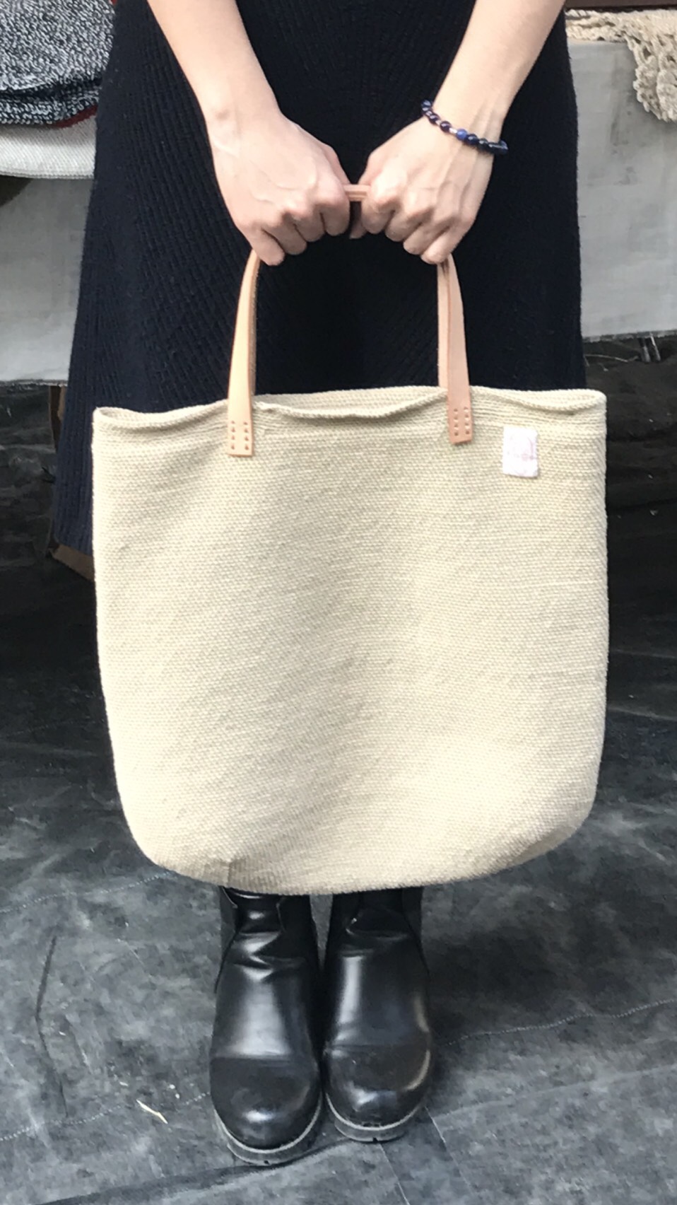 カプチーノ織りバッグ