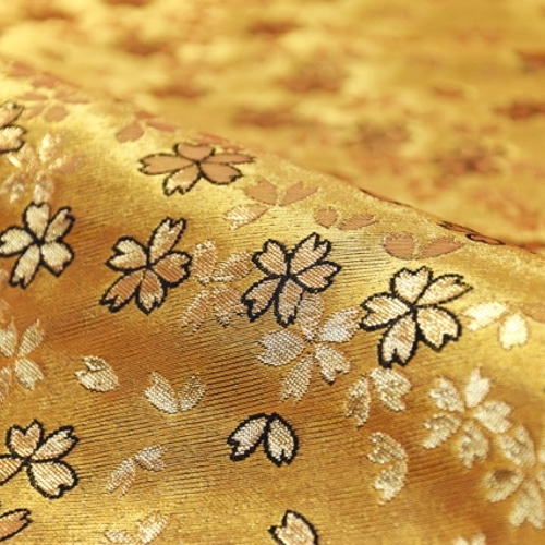 金襴 生地 布 金糸地 桜 金 ☆生地幅約33cm×長さ50cm☆ 連続カット可