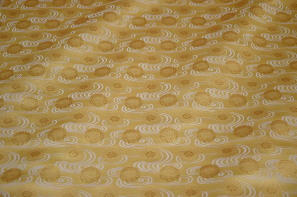 金襴純真絲Kanze水，帶有花rest奶油（370-AY）☆寬33厘米x長50厘米☆可以連續切割 第6張的照片