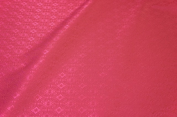 金襴 生地 布 七宝花菱 濃ピンク（無金）☆巾36cm×長さ50cm☆（5997-1P1） 6枚目の画像