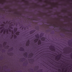 金襴 流水菊桜 古代紫 1枚目の画像