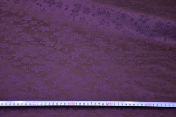 金襴 流水菊桜 古代紫 2枚目の画像