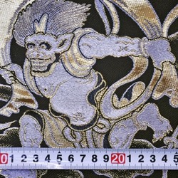 金色錦緞 Fujin Raijin 黑色（金箔 x 銀線）☆ 織物寬度 33 厘米 x 長度 50 厘米 ☆ 可連續切割 第3張的照片