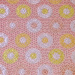 金襴 亀甲地に浮線菊 ピンク  ☆巾33cm×長さ50cm☆ 連続カット可（9466-30H1） 3枚目の画像
