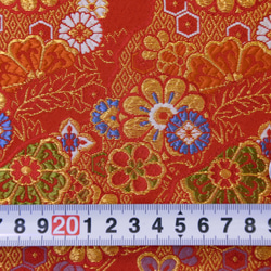 錦緞布料道長小花朵圖案紅色（8130D-EA3） 第7張的照片
