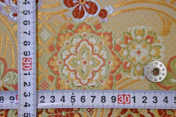 錦緞布料 布料 花卉圖案 米色 ☆布料寬度約 33cm x 長度 50cm☆ 可連續切割 (3065B-EK1) 第7張的照片