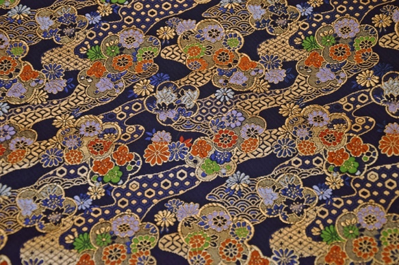 織錦織物布 Umee Ryusui 海軍藍色 ☆ 織物寬度約 33 厘米 x 長度 50 厘米 ☆ 連續切割可能 (3070-E 第3張的照片