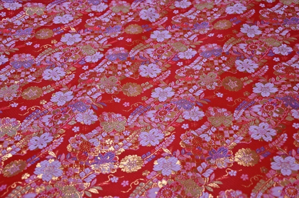 富士晶格紅色織錦織物櫻花（6795-EA5-2） 第6張的照片