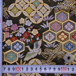 織錦織物布SachiKeitsuru黑（6438-2B2） 第2張的照片