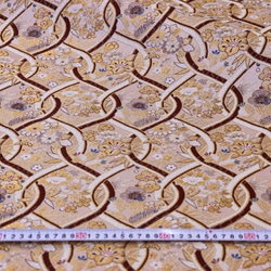 金色的米色絲帶狀的絲帶和米色的花（棕色）☆織物寬度約33厘米×長度50厘米☆可以連續切割（6549C-30H6） 第4張的照片