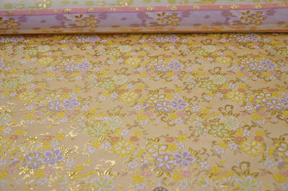 織錦麵團 Hanazakari 檸檬 (黃色) ☆ 織物寬度約 33 厘米 x 長度 50 厘米 ☆ 連續切割可能 (8494- 第8張的照片