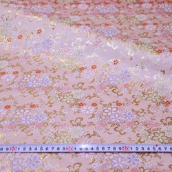 金襴 生地 布 花ざかり うすピンク ☆生地幅約33cm×長さ50cm☆ 連続カット可 4枚目の画像