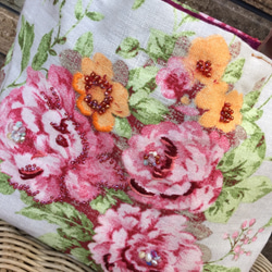 リネンのお花が可愛いミニトートバッグ 3枚目の画像
