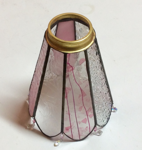 ステンドグラス.大人可愛いペンダントライト☆彡ピンク(シェードと 灯具のセット) シーリングライト・ペンダントライト W1697238662(12929円)