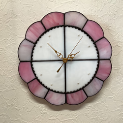 お花の時計 １点もの 桜色ピンク(壁掛け時計) 1枚目の画像