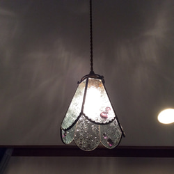 フローラガラスのペンダントランプ☆彡アメジスト(シェードと灯具のセット) 4枚目の画像