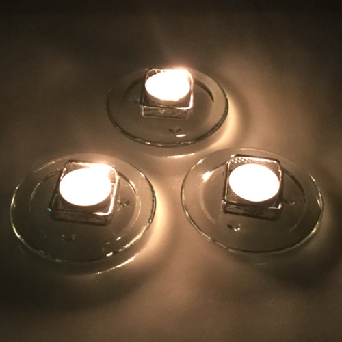 小さなキャンドルホルダー浅型☆ローズガラスミニ キャンドル