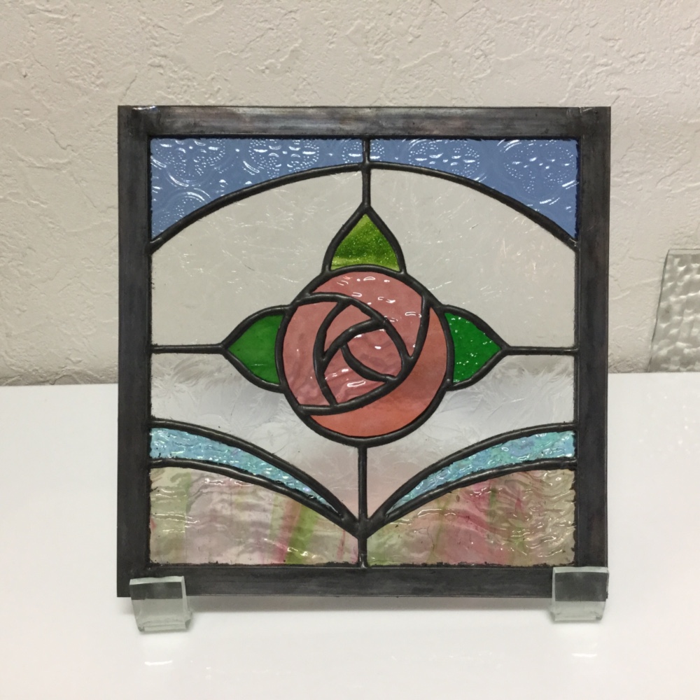 ステンドグラスパネル住宅用ハートローズパネル(310)