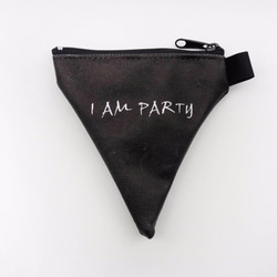 ｜I AM PARTY｜ 手工油畫布 三角零錢包 - 猩猩先生 【買就送 品牌胸章or悠遊卡貼 x1】 第2張的照片