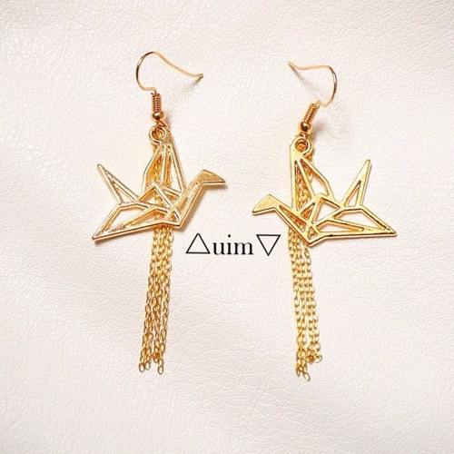 ORIGAMI-折り鶴‐ ピアス ピアス（フック・チェーン） △uim▽ 通販