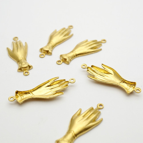 80s ヴィンテージ ハンドモチーフ コネクター付きメタルパーツ 真鍮製