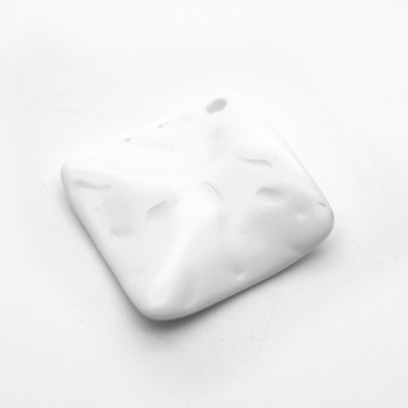 復古波浪方形設計白色亞克力珠子（2套）[C1-02] 第1張的照片