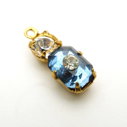 Vintage Octagon Glass Stone x Swarovski Rhinestone with Setting 第1張的照片