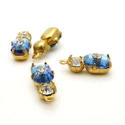 Vintage Octagon Glass Stone x Swarovski Rhinestone with Setting 第3張的照片