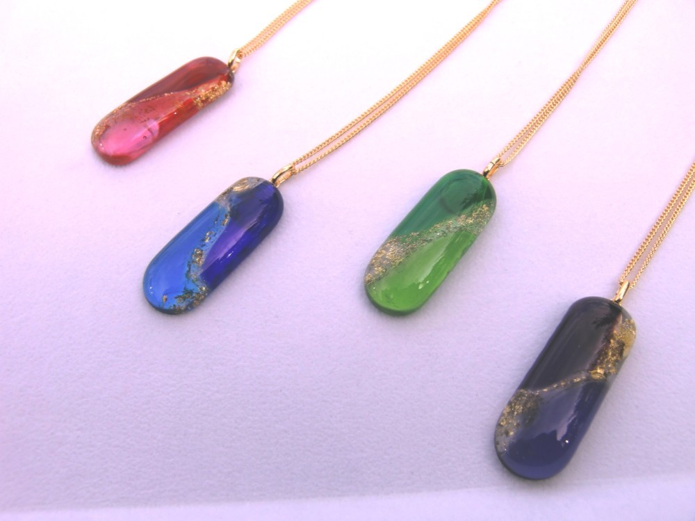 ヴェネツィアンカラーネックレス（緑色）ガラス